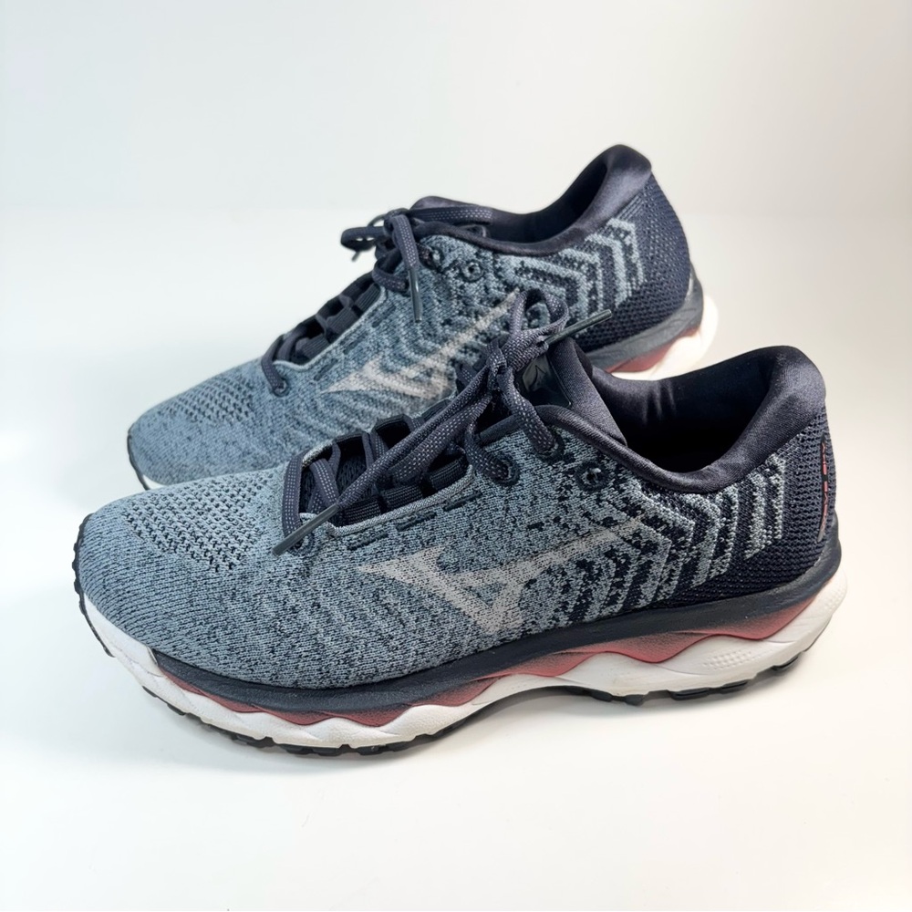 Mizuno Wave Sky Waveknit 3 Womens Size 8 Blue‎ Running Walking Shoes